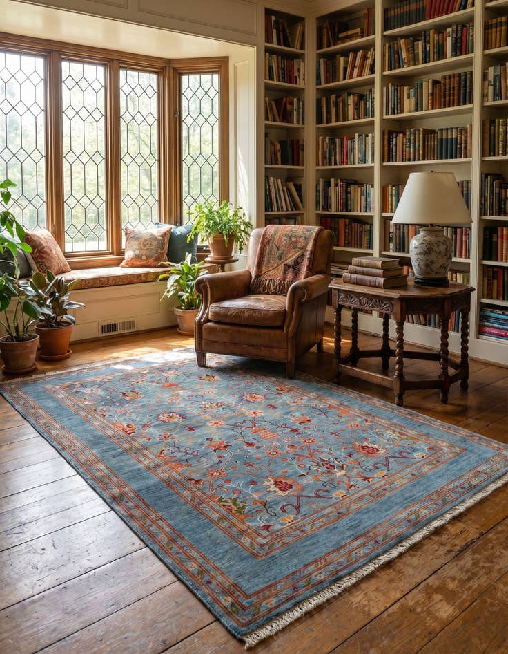 Detail image of 4' 1 x 6' 2 Hand Knotted Ariana Ziegler Rug