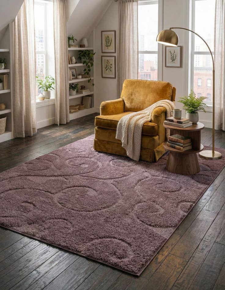 Detail image of 4' x 6' Floral Shag Rug