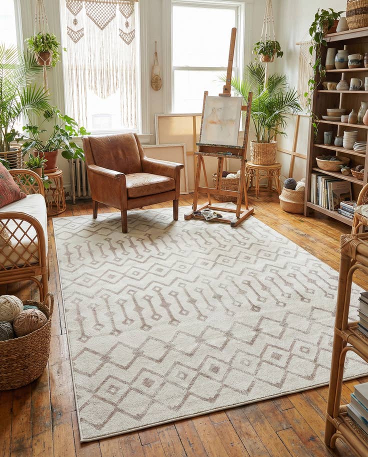 Detail image of 5' 3 x 8' Bohemian Trellis Rug