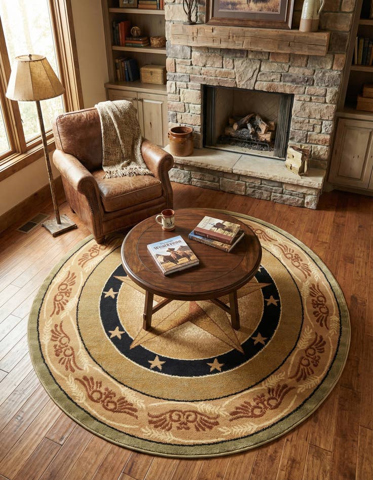 Detail image of 5' 3 x 5' 3 Pioneer Round Rug