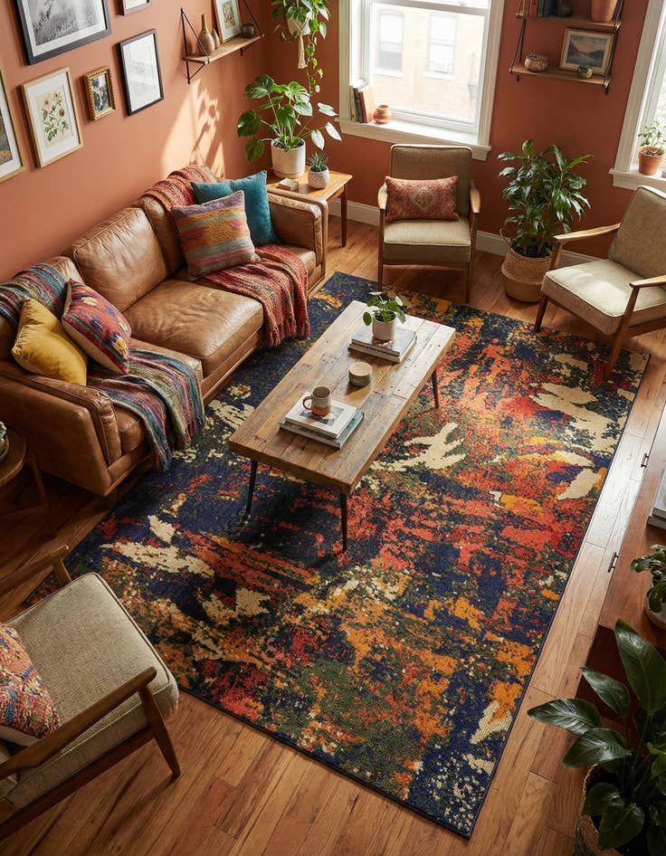 Detail image of 5' 3 x 8'  Washable Haerfest Rug