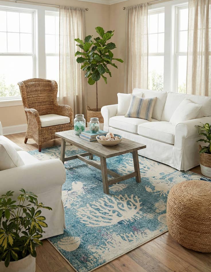 Detail image of 7' 10 x 7' 10 Washable Amalfi Square Rug