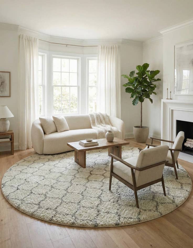 Detail image of 10' x 10' Trellis Shag Round Rug