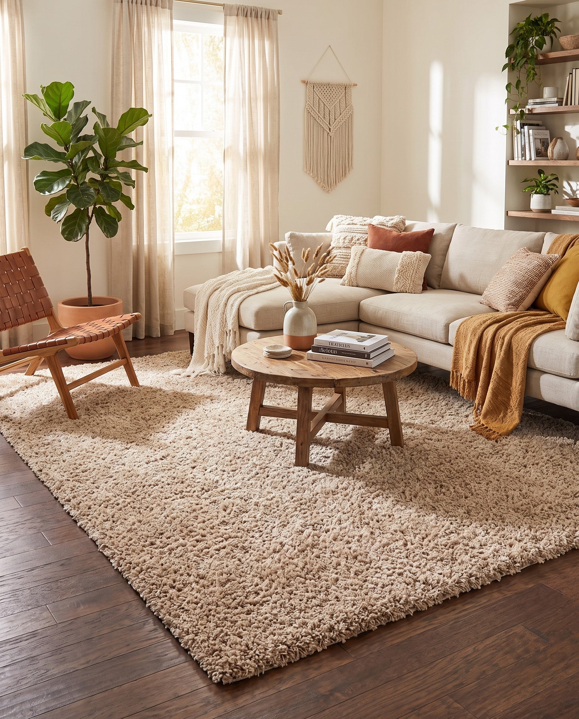 8' x 10' Solid Shag Rug
