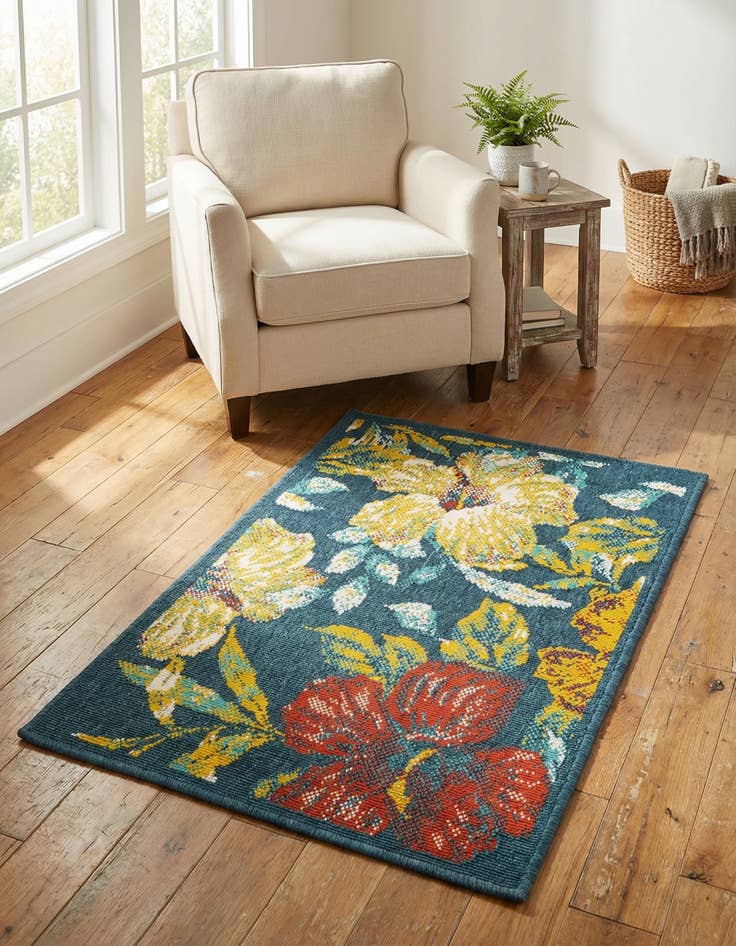 Detail image of  2' x 3'  Washable Coastal Indoor / Outdoor Rug