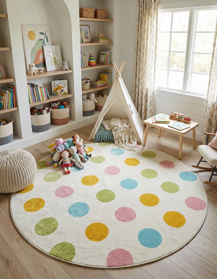 Detail image of 7' 10 x 7' 10 Whimsy Kids Round Rug