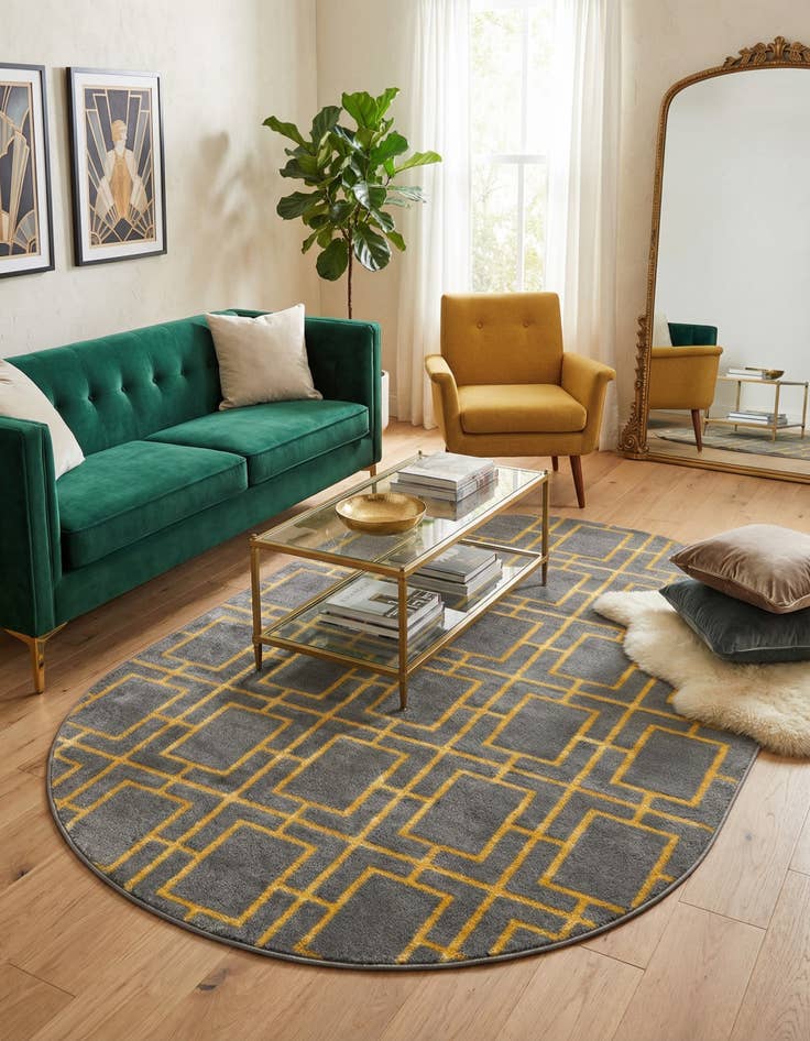 Detail image of 4' x 6'  Marilyn Monroe&trade; Glam Deco Oval Rug