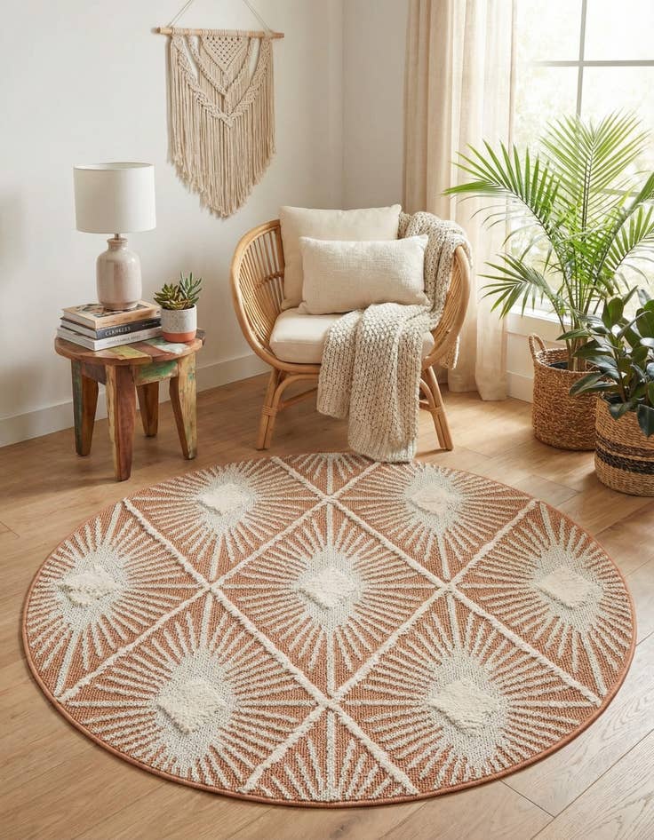 Detail image of  5' 3 x 5' 3 Boho Round Rug