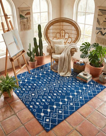 5' 3 x 5' 3 Moroccan Trellis Square Rug