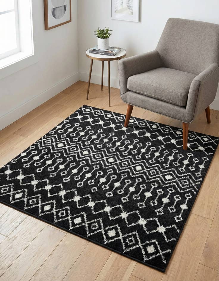 Detail image of  4' x 4' Moroccan Trellis Square Rug