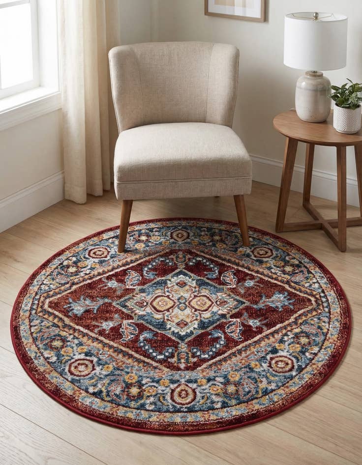 Detail image of 3' 3 x 3' 3 Kamala Washable Round Rug