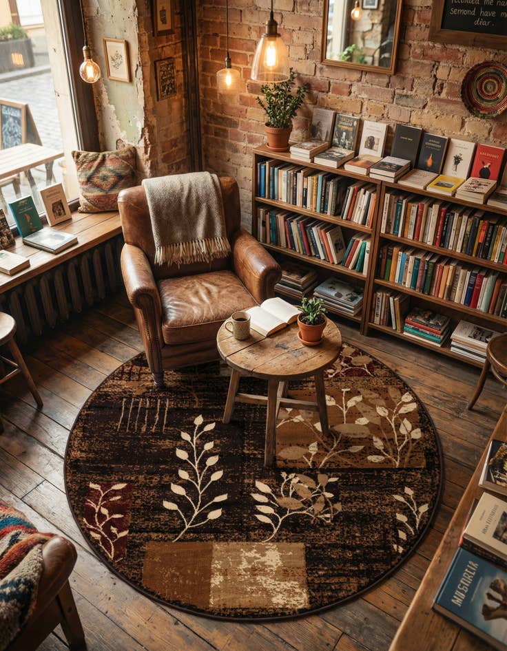 Detail image of 5' 3 x 5' 3 Cafe Round Rug