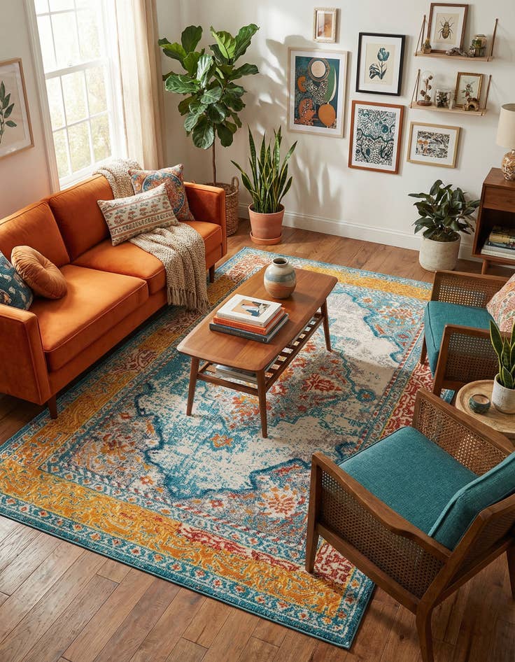 Detail image of 5' x 8' Washable Carnevale Rug