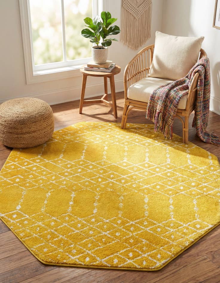 Detail image of 5' 3 x 5' 3 Paxon Trellis Octagon Rug