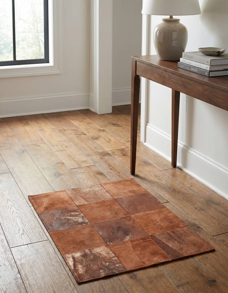 Detail image of 2' 1 x 3' 1 Cowhide Leather Rug