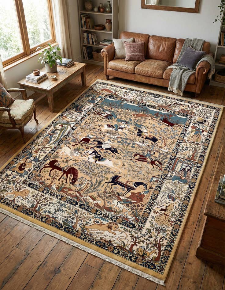 Detail image of 7' 10 x 10' Nain Design Rug