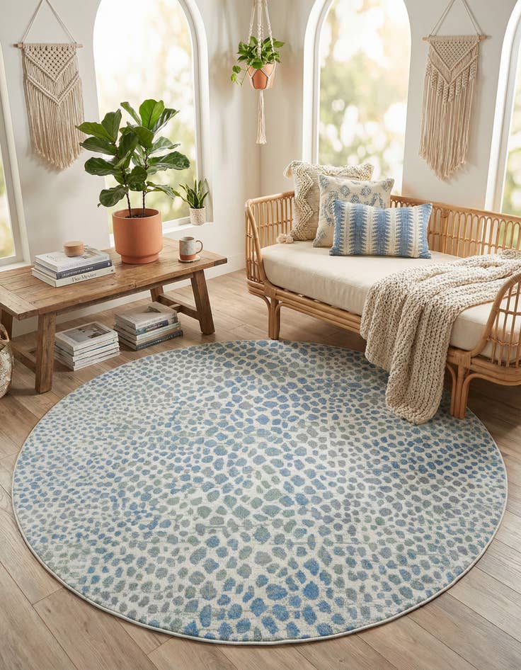 Detail image of 7' 10 x 7' 10 Kamala Washable Round Rug