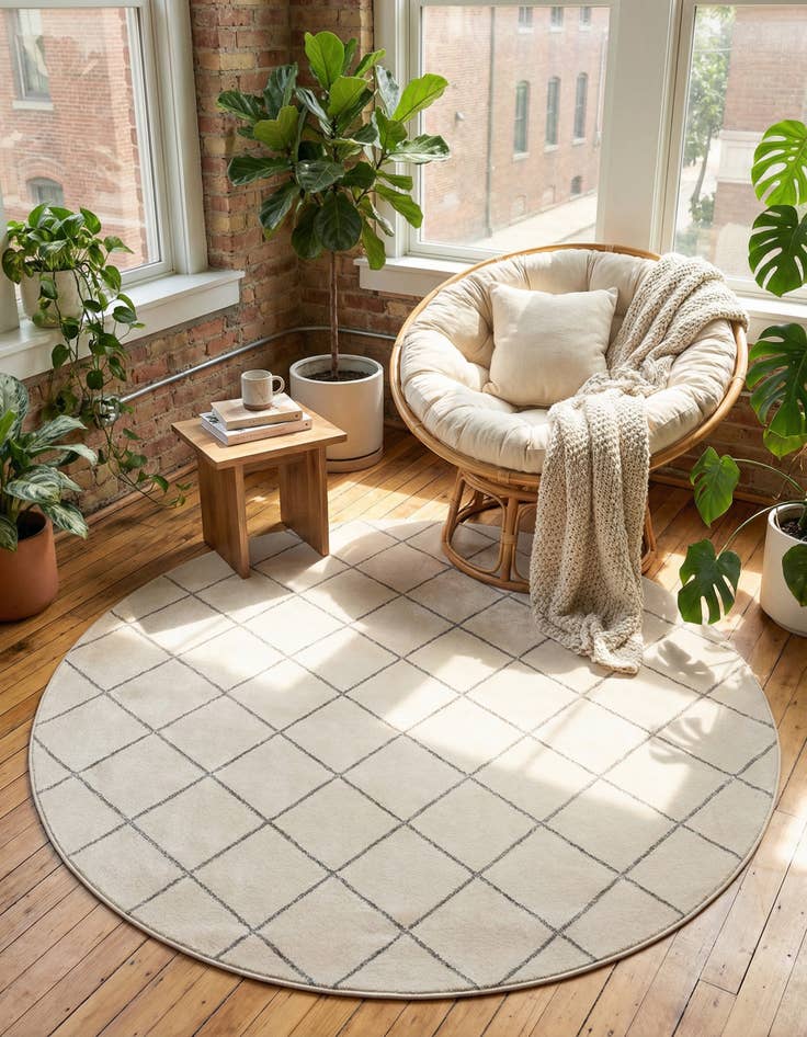 Detail image of 7' 10 x 7' 10 Vogue Geo Round Rug