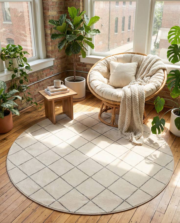 Detail image of 7' 10 x 7' 10 Vogue Geo Round Rug