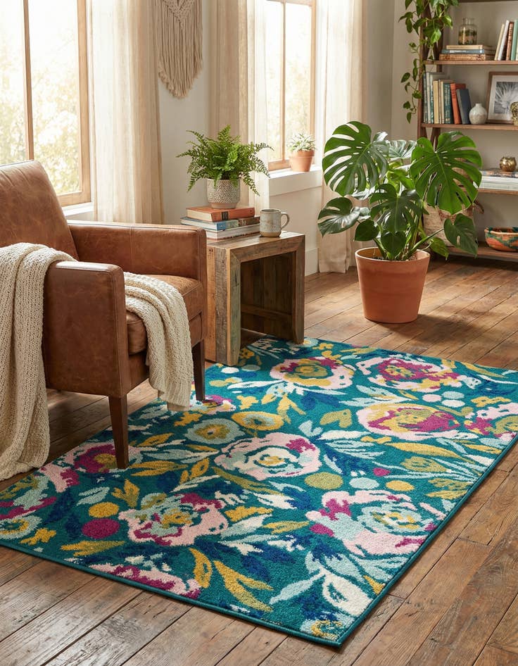 Detail image of 3' x 5' 3 Bloom Rug