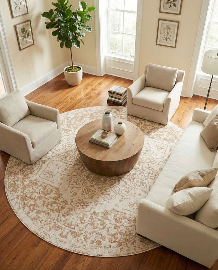 13' x 13' Easy-Clean Jill Zarin Dubai Indoor / Outdoor Round Rug