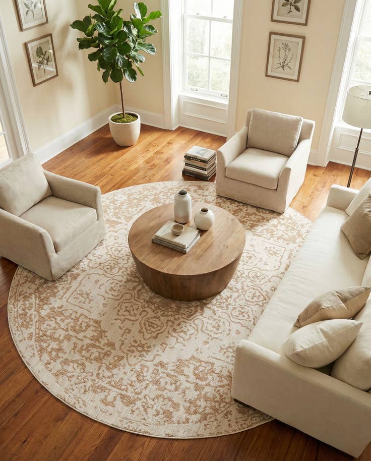 Detail image of 13' x 13' Easy-Clean Jill Zarin Dubai Indoor / Outdoor Round Rug