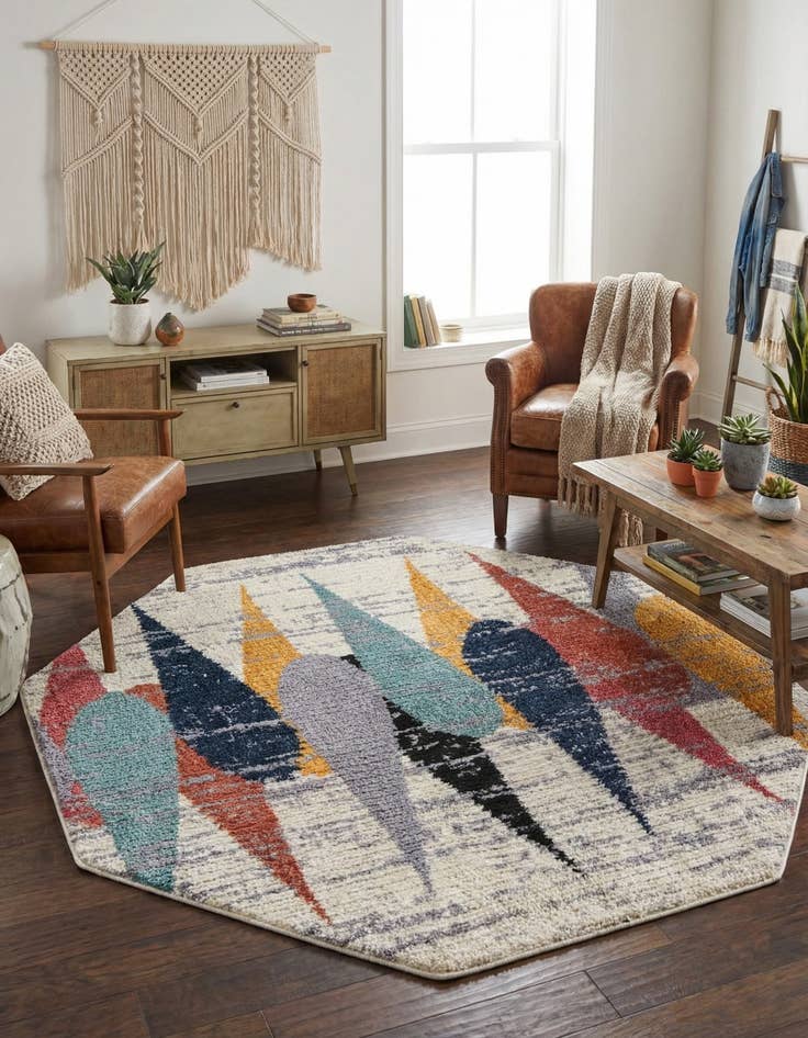Detail image of 5' 3 x 5' 3 Tagine Octagon Rug