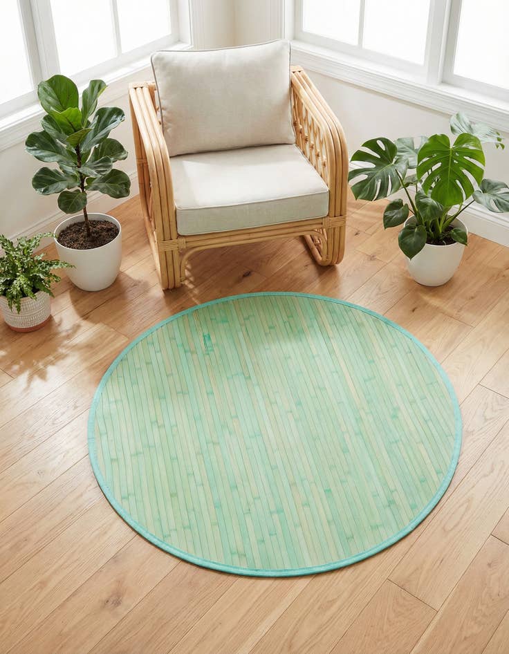 Detail image of 3' 3 x 3' 3 Bamboo Round Rug