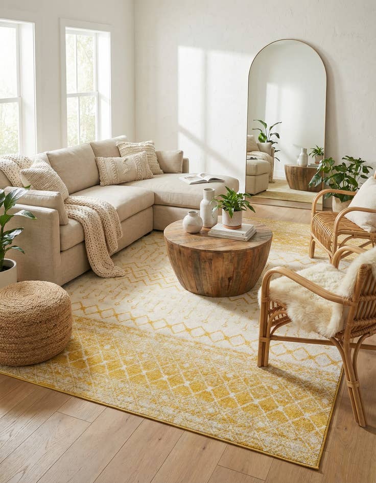 Detail image of 10' x 13' Moroccan Trellis Rug