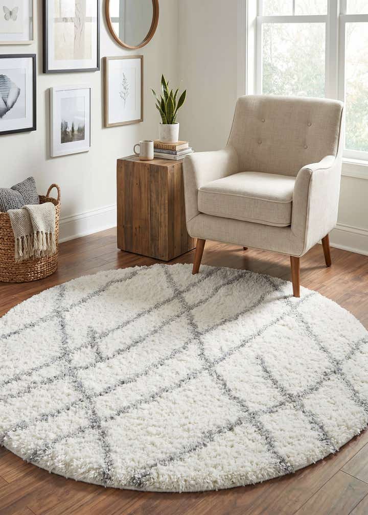 5' 3 x 5' 3 Soft Touch Shag Round Rug