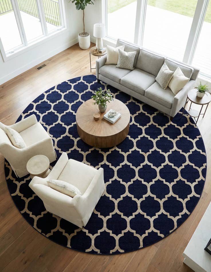 Detail image of 12' 2 x 12' 2 Lattice Round Rug