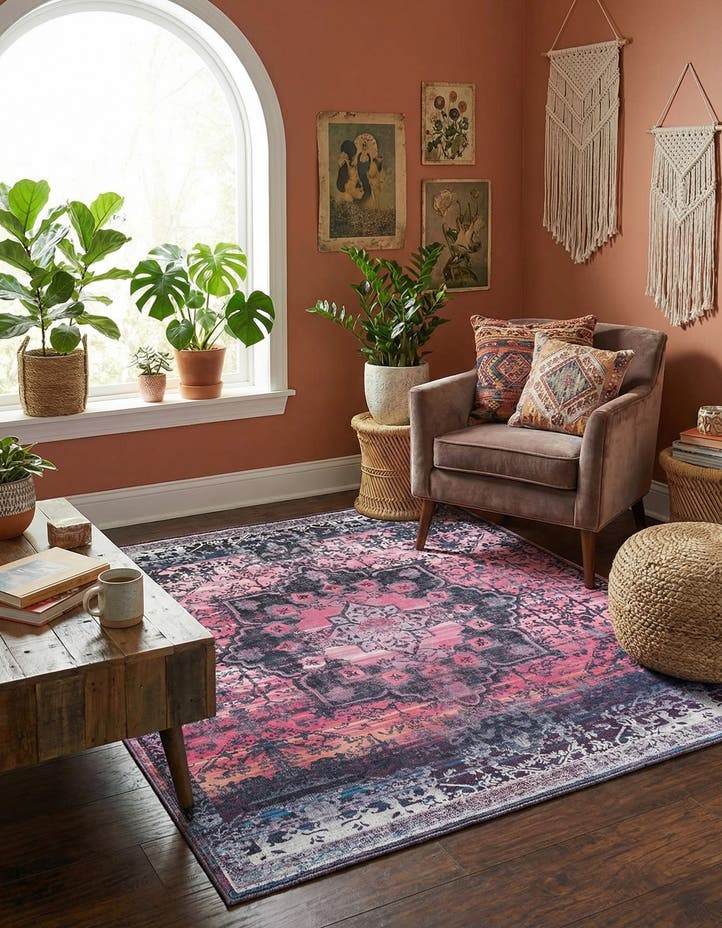7' 10 x 7' 10 Washable Francesca Square Rug