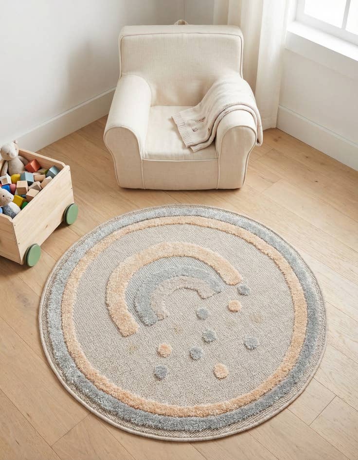 Detail image of 3' x 3' Whimsy Kids Round Rug