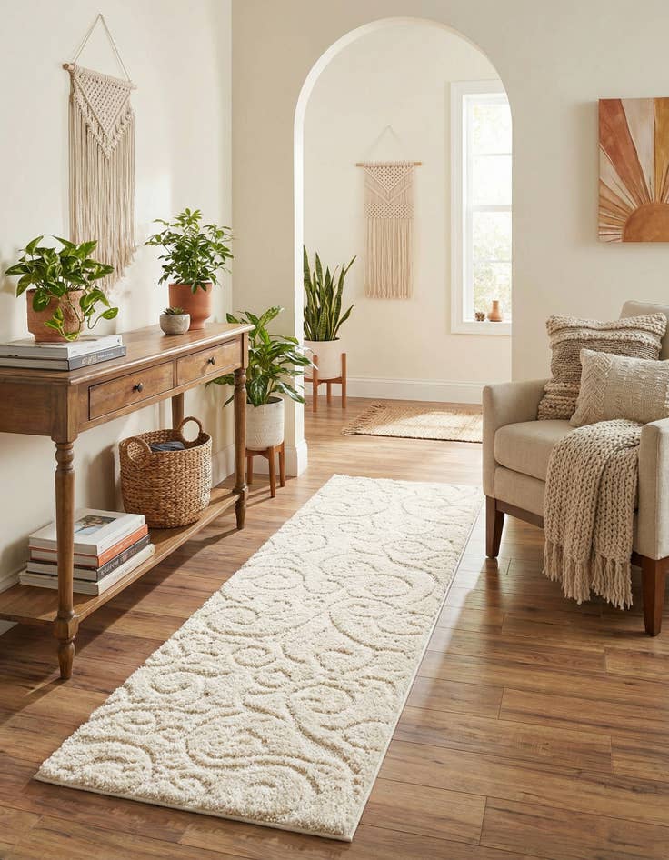 Detail image of 2' x 6' 9 Botanical Shag Runner Rug