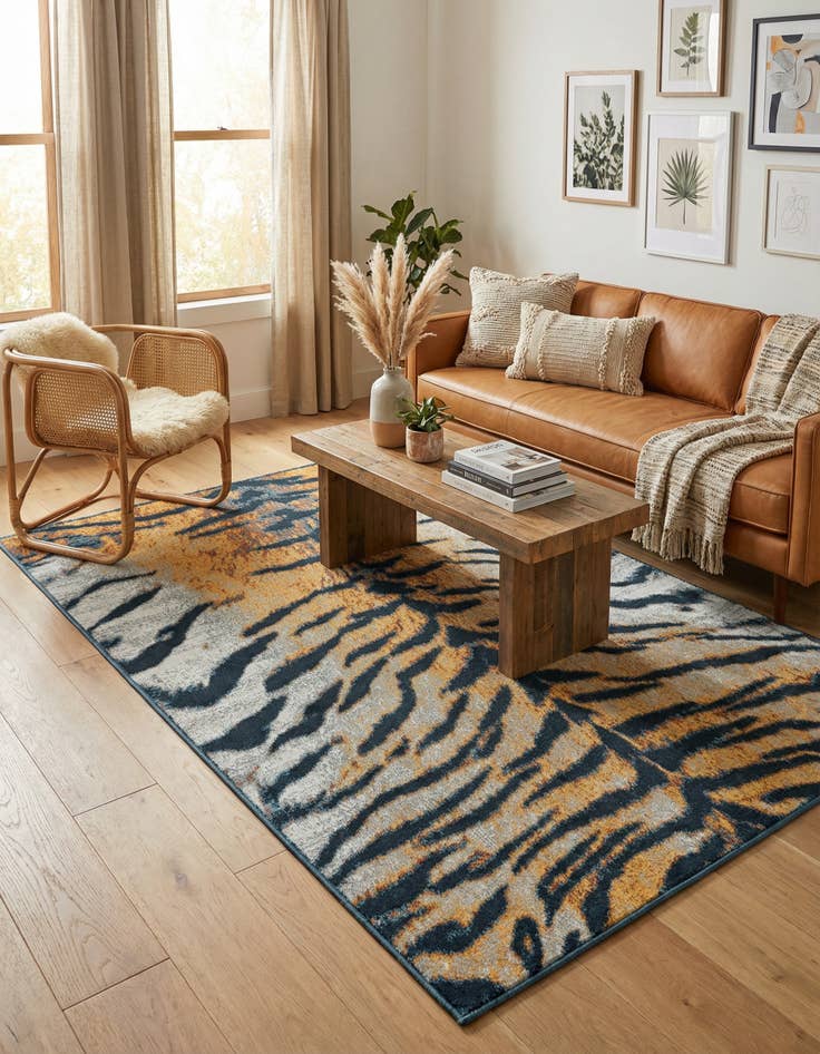 Detail image of 5' 3 x 8' Kamala Washable Rug