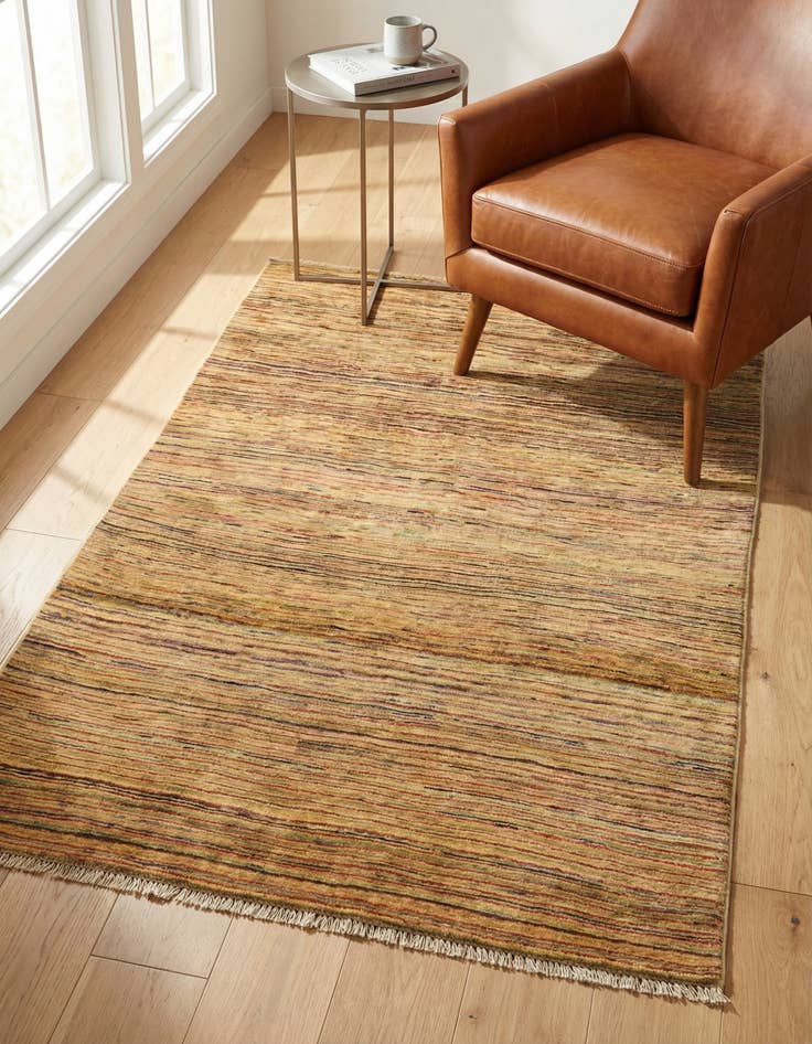 Detail image of 3' 8 x 5' 5 Hand Knotted Modern Ziegler Oriental Rug