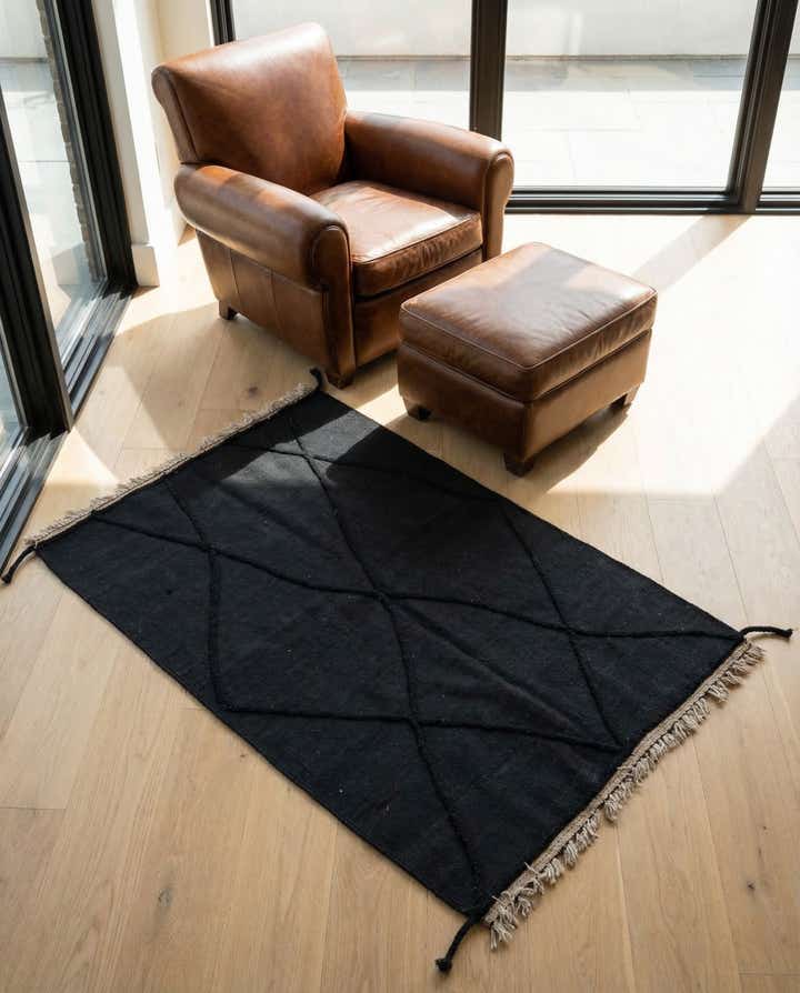 3' 6 x 5' 3 Hand Woven Kilim Suzani Wool Rug