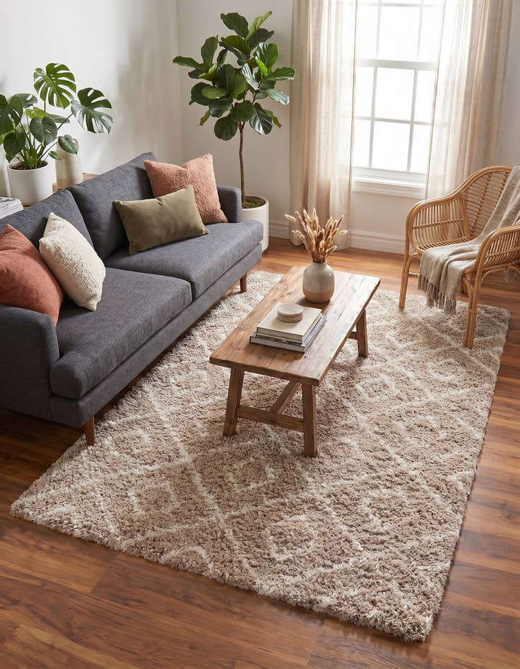 Detail image of 5' 3 x 8' Lattice Shag Rug