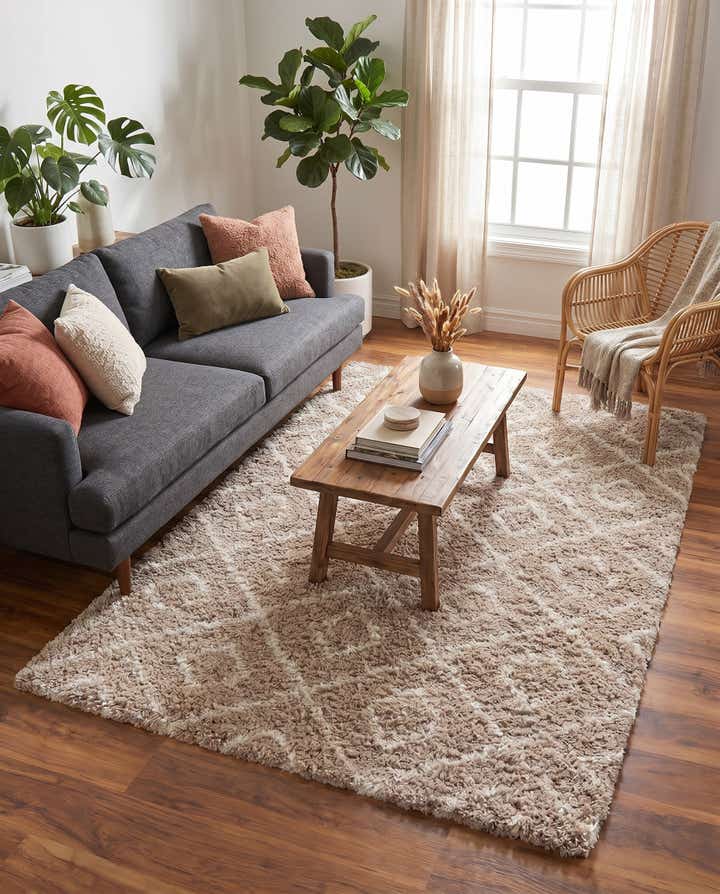 5' 3 x 8' Lattice Shag Rug