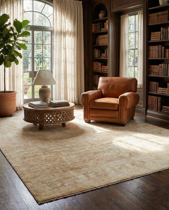 8' 1 x 9' 7 Hand Knotted Oushak Wool Rug