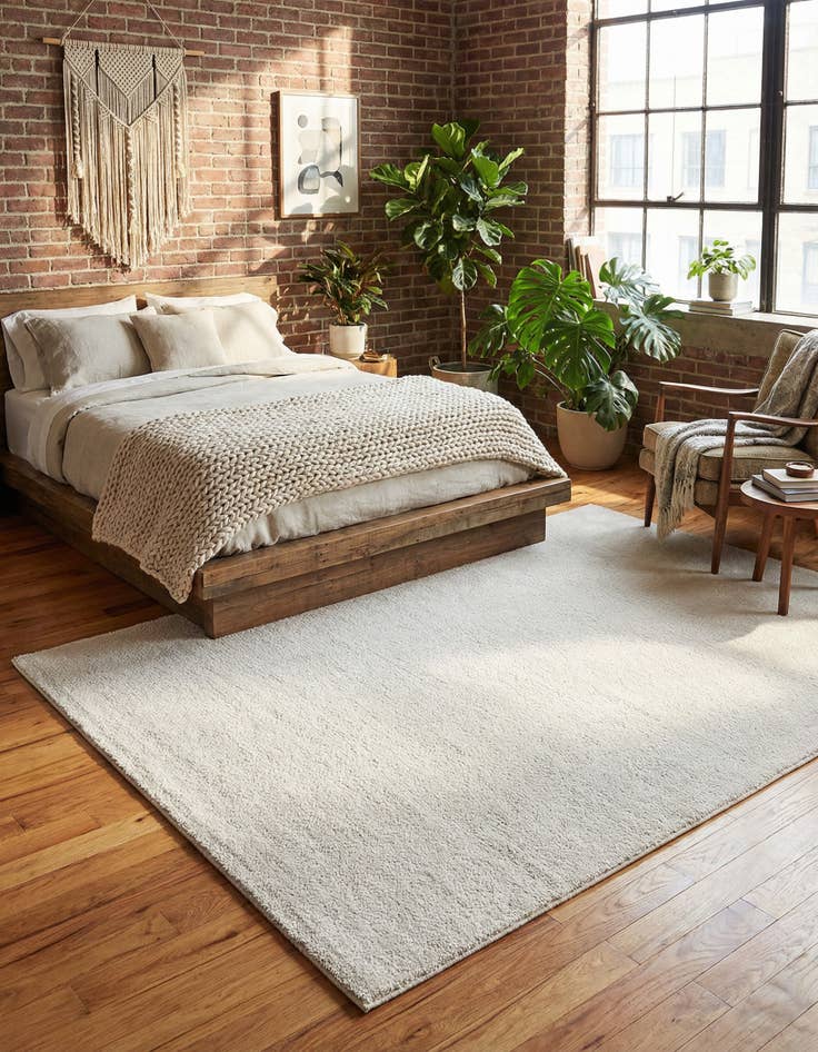 Detail image of 5' 3 x 7' 7 Solid Frieze Rug