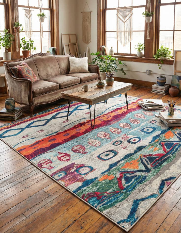 Detail image of 7' 10 x 10'  Washable Vivid Rug