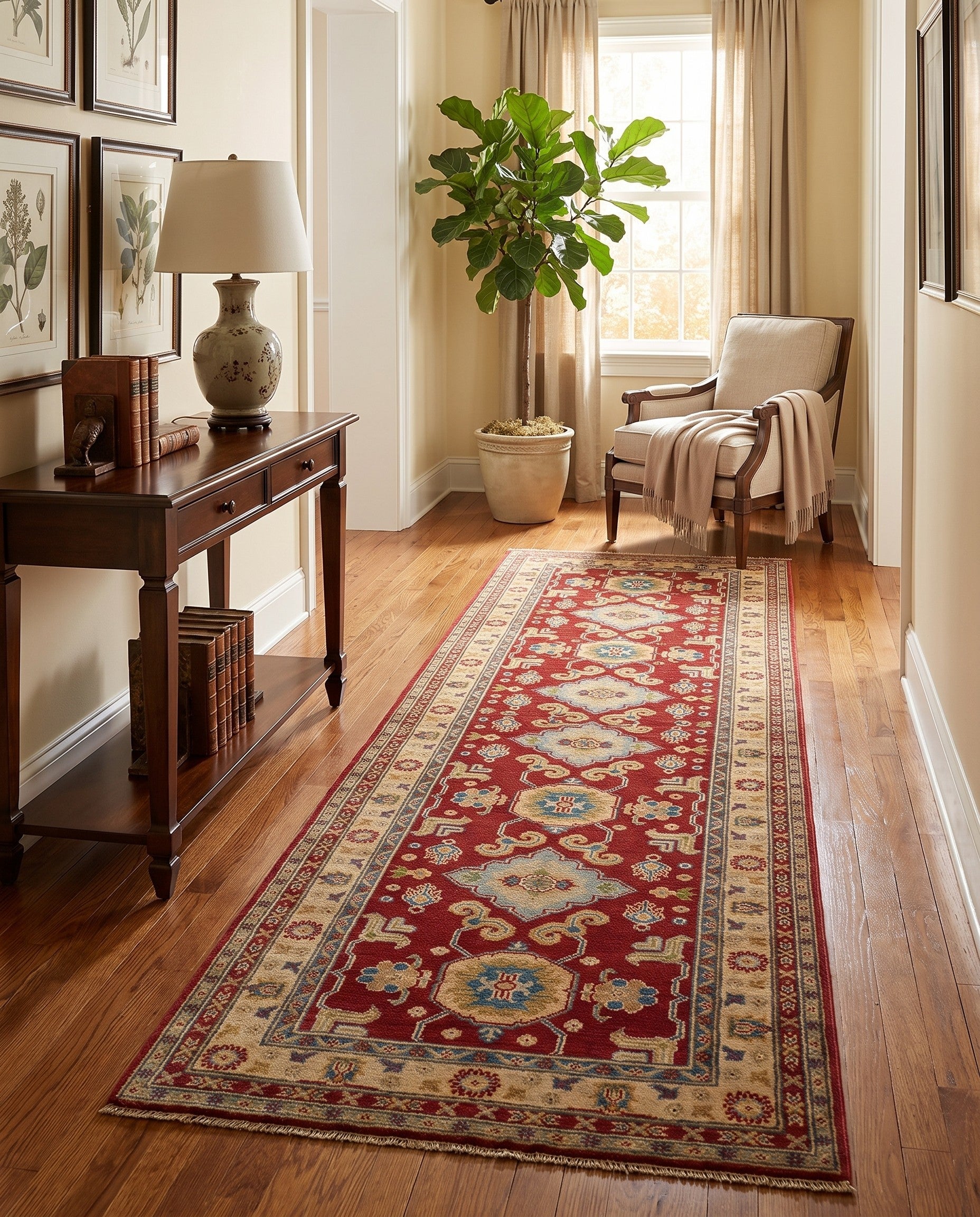 Detail image 3 of 10: 2' 8 x 10' Hand Knotted Kazak Runner Rug