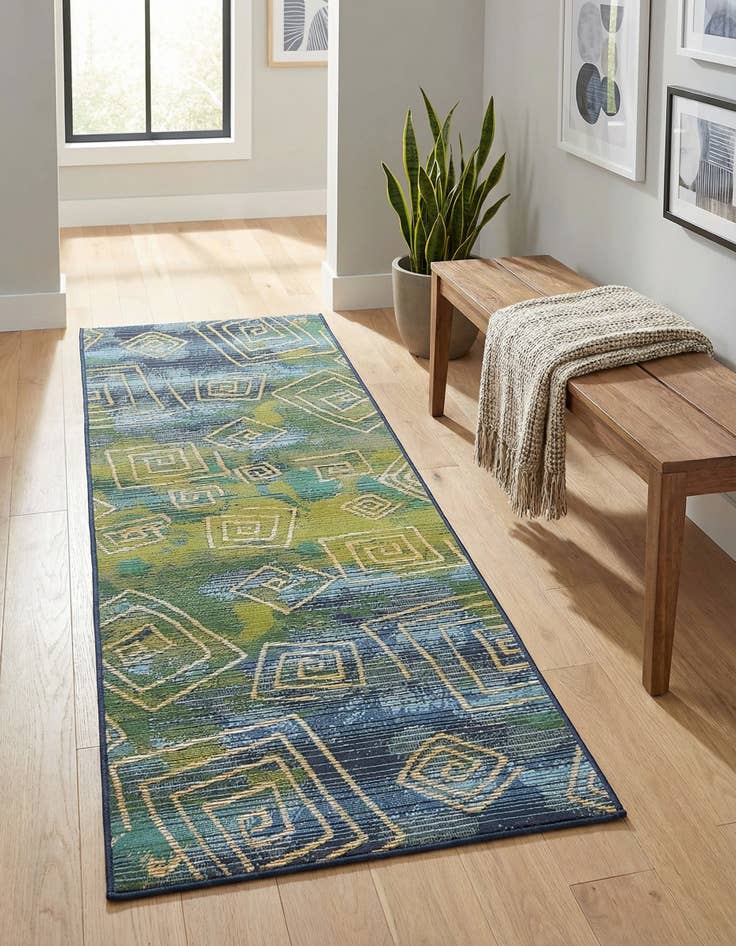 Detail image of 2' x 6' Easy-Clean Modern Indoor / Outdoor Runner Rug