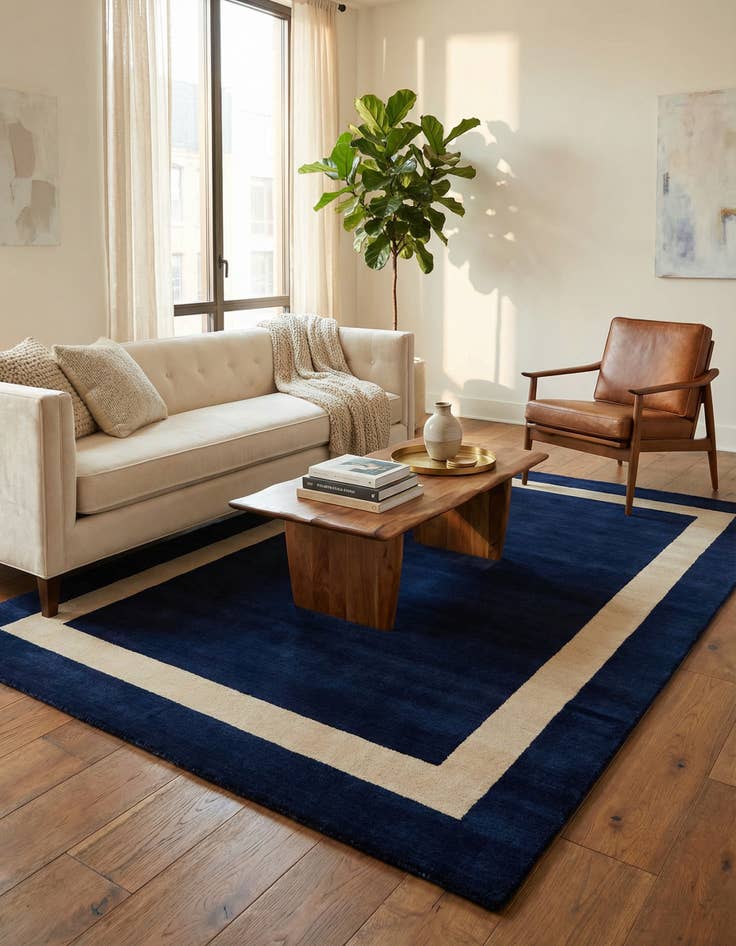 Detail image of 6' 1 x 9' Jill Zarin Border Wool Rug