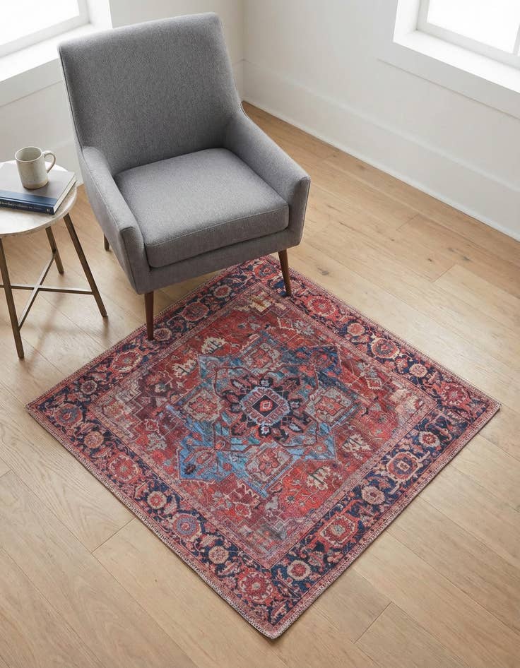 Detail image of 3' 3 x 3' 3  Washable Maahru Square Rug