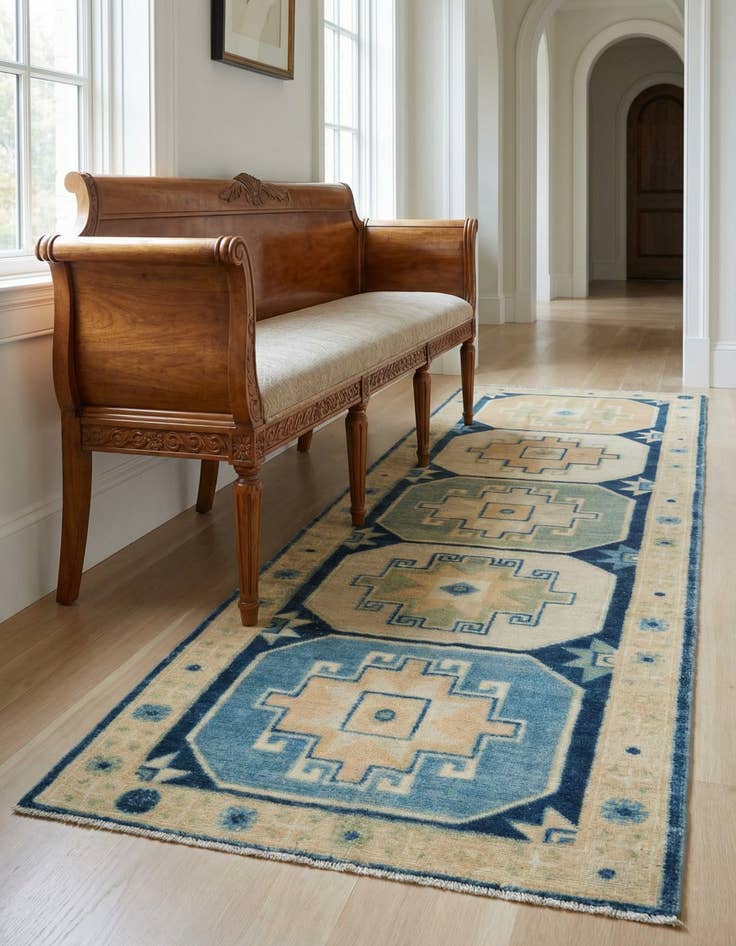 Detail image of 3' x 9' 11 Hand Knotted Oushak Wool Runner Rug
