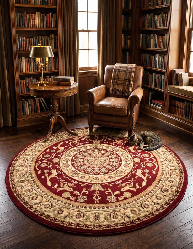 Detail image of 7' 10 x 7' 10 Classic Aubusson Round Rug