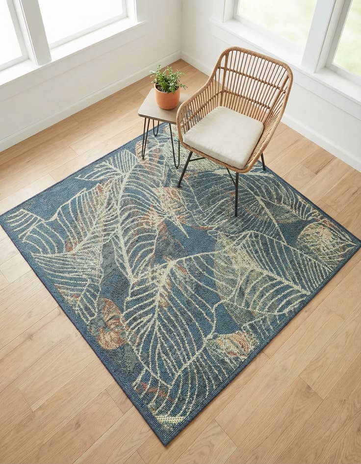 Detail image of 5' 3 x 5' 3 Easy-Clean Baja Indoor / Outdoor Square Rug