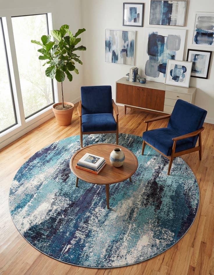 Detail image of 7' 10 x 7' 10 Washable Barcelona Round Rug